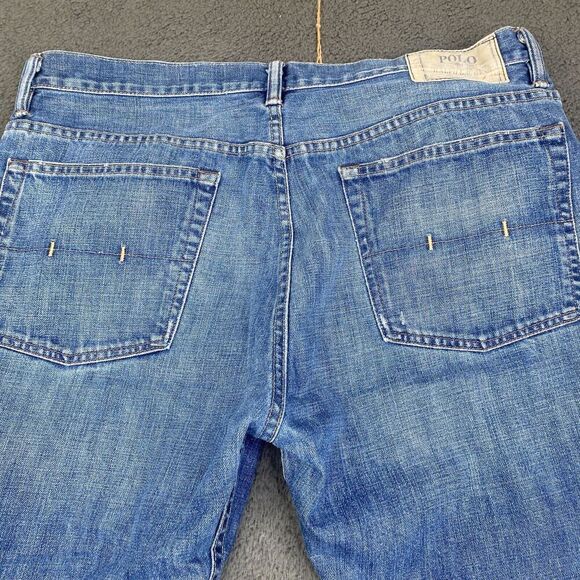 Polo Ralph Lauren Jeans Men 36x30 Faded Blue Vintage 67 Straight Cotton Wide Y2K - Picture 12 of 14